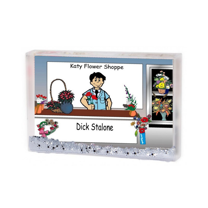 Cadeau de fleuriste personnalisé, H 2,5 po x l 3,75 po x P 1 po, Oui