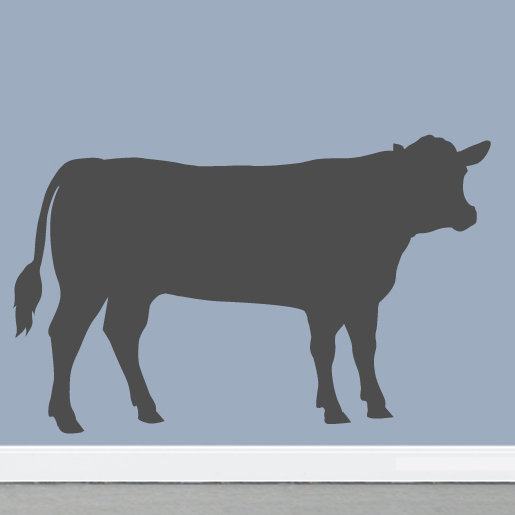 Décalcomanie murale vache, Gris foncé