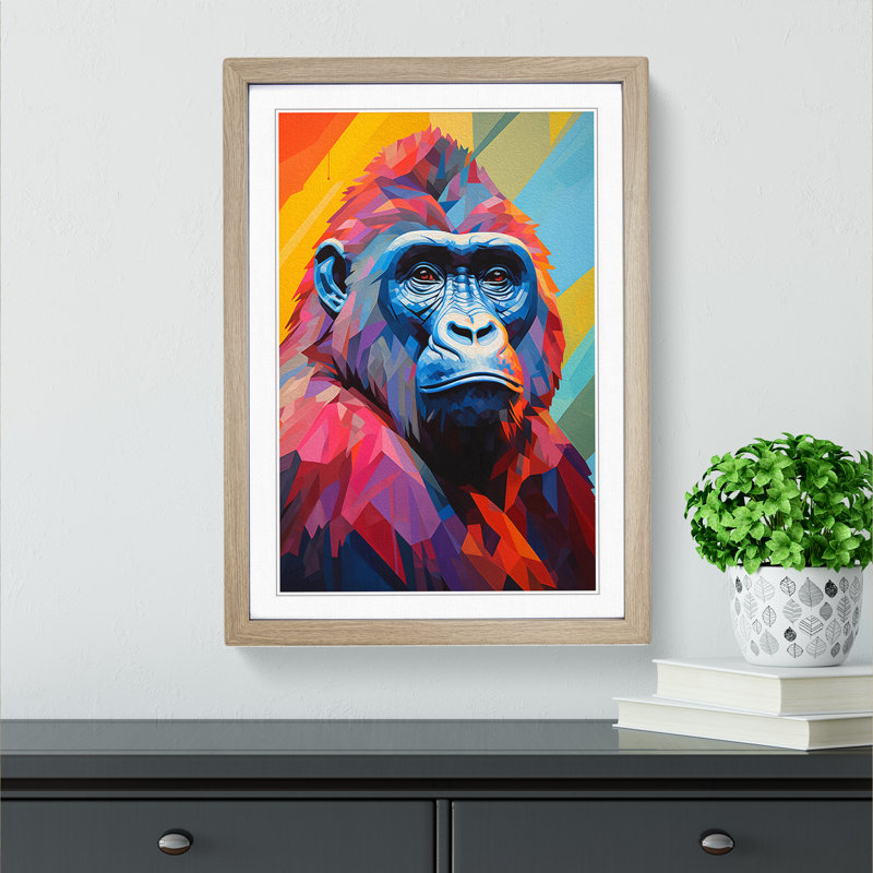 Gorilla Cubism Art - Framed Print