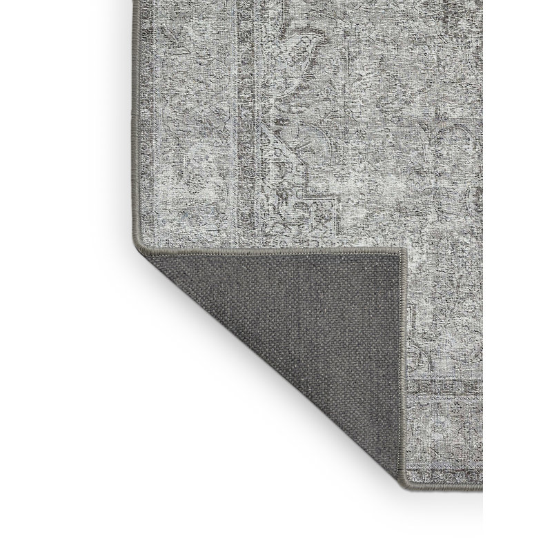Tapis décoratif gris à motif oriental Aleena, Rectangle 6 pi x 9 pi