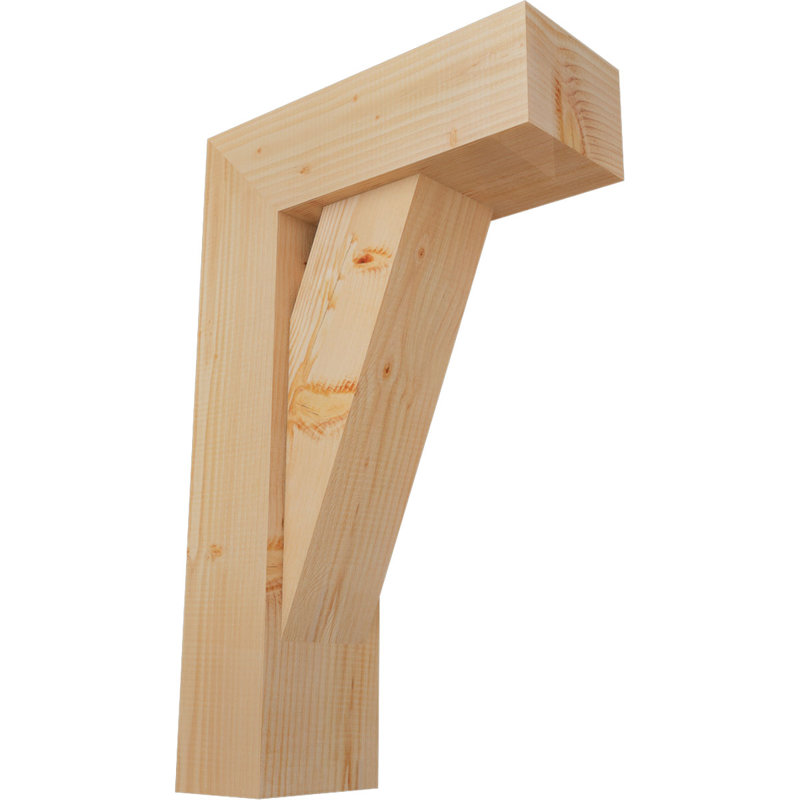 Traditional Block Bracket w/ Offset Brace, 32 x 20, 7 1/2"W Douglas Fir (Smooth)