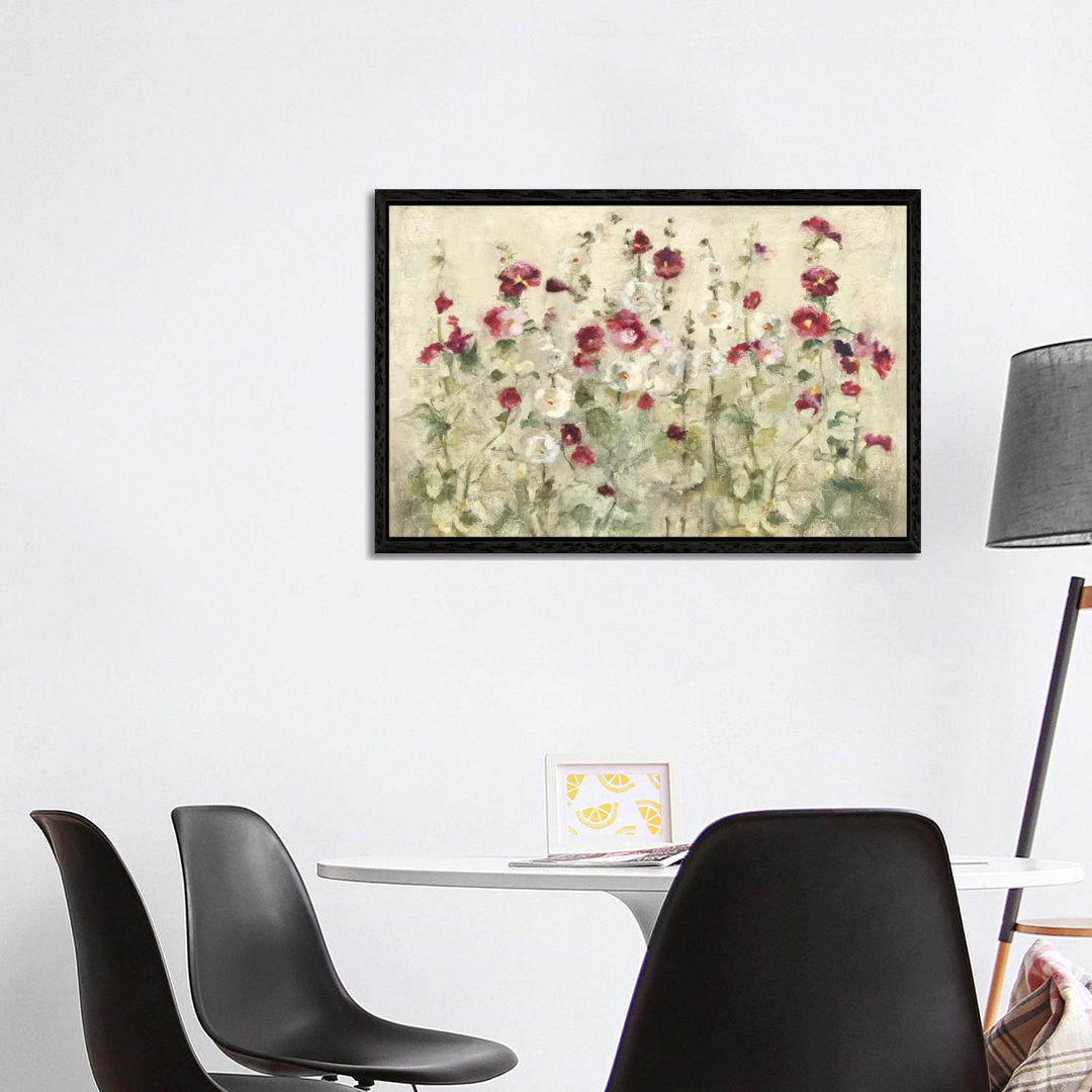 Leinwandbild Hollyhocks Row Cool von Cheri Blum