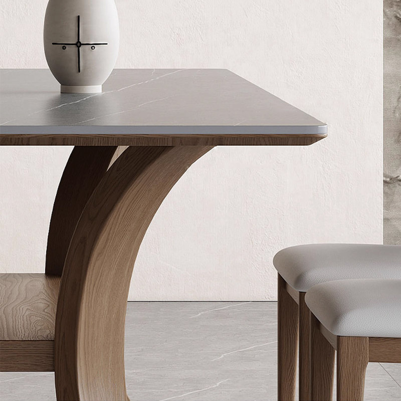 Table rectangulaire en bois massif de style Wabi-sabi, H 29,53 po x L 55,12 po x l 31,5 po