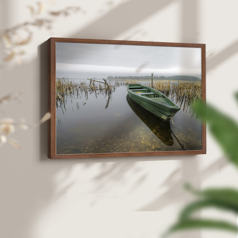 Green One -Framed Print - Restickable, Walnut, 22" H x 28" W