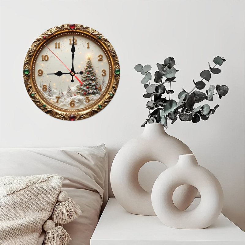 Christmas-Clock-With-Snowy-Scene