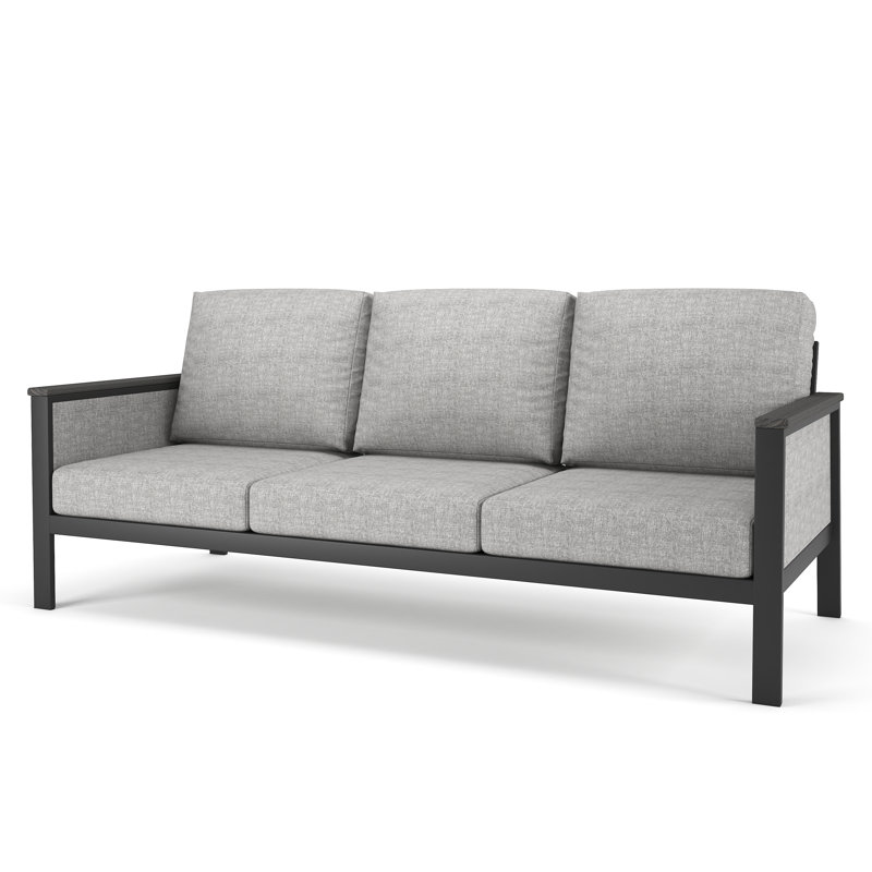 Canapé d'extérieur Townsend de 80 po de largeur avec coussins Sunbrella®, Toile granit, Noir / toile granit