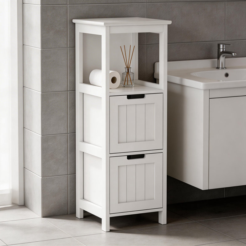 Armoire de rangement autoportante compacte pour salle de bain