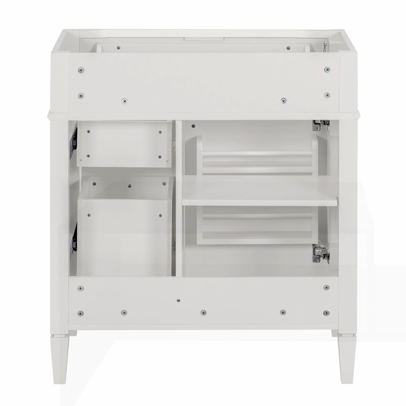 30" Bathroom Vanity without Top Sink, White