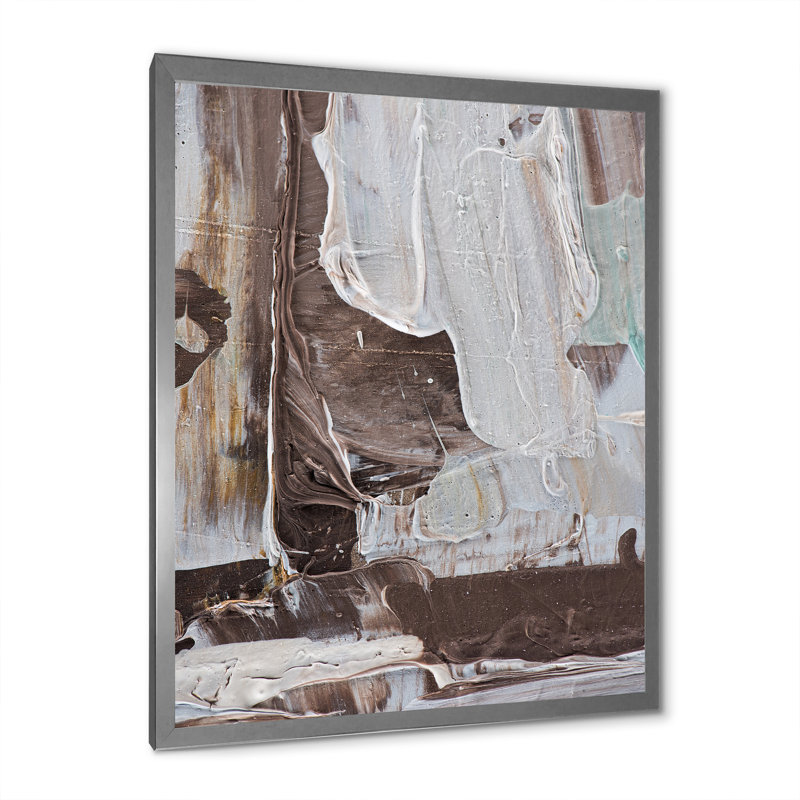 Brush Strokes - Print on Canvas, Silver Picture Framed, 8" W x 12" H