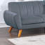 Canapé modulaire contemporain en velours gris foncé de 2 pièces-1778158434