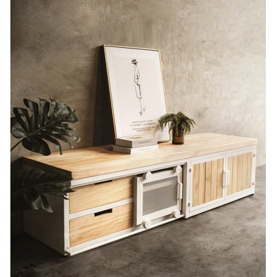 Meuble télé avec plateau en bois Farmhouse