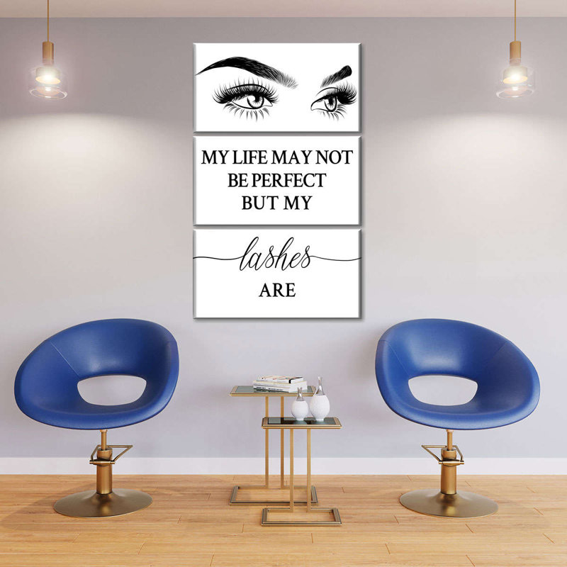 Ensemble de 3 cils parfaits sur toile, H 57 po x l 36 po x P 1,25 po