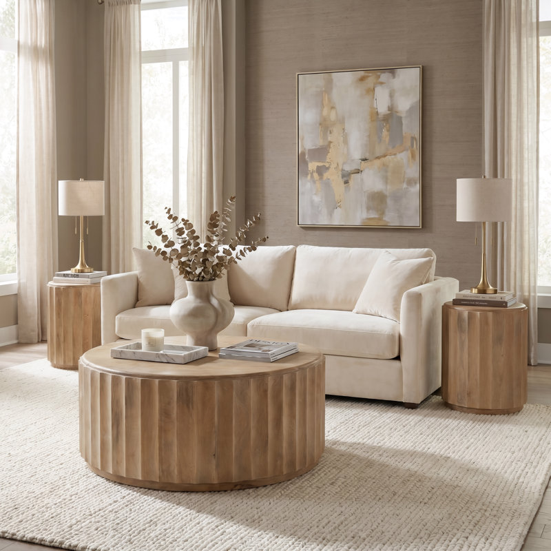 Josiane Solid Wood End Table, Natural