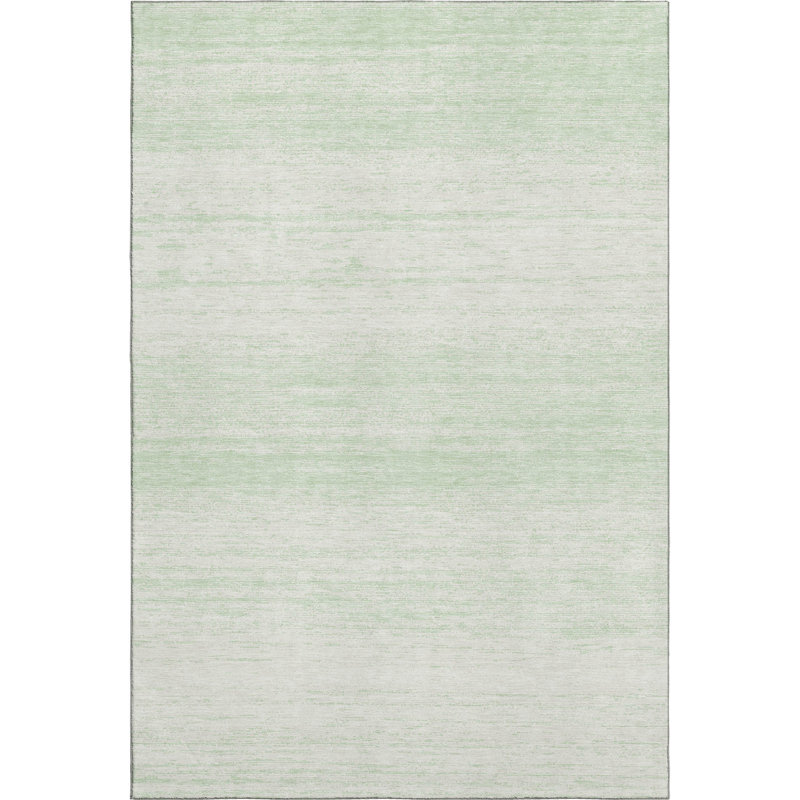Premium Machine Washable Prisco Mint Rug, Rectangle 10' x 14'