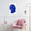 Abstract Blue Face Abstract Contemporary Wall Art Print by Little Dean - Wrapped Canvas Print-27008801