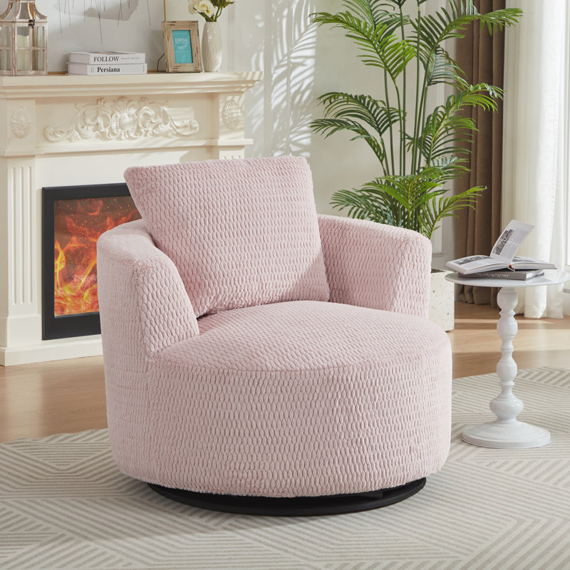 Fauteuil d'appoint pivotant à 360 °, Rose