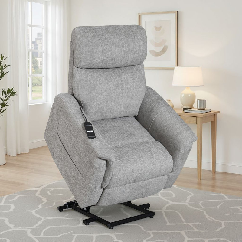 Brunswick Chenille Electric Riser Recliner Chair , Gray 