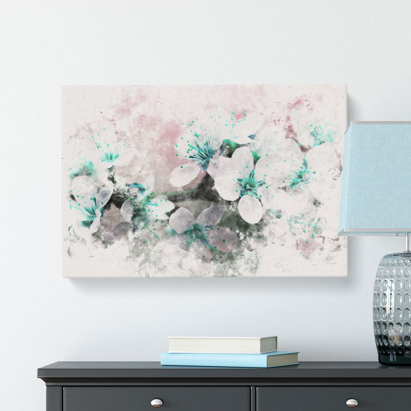White Cherry Blossom Tree In Bloom - Wrapped Canvas Print, 40cm H x 60cm W x 3cm D