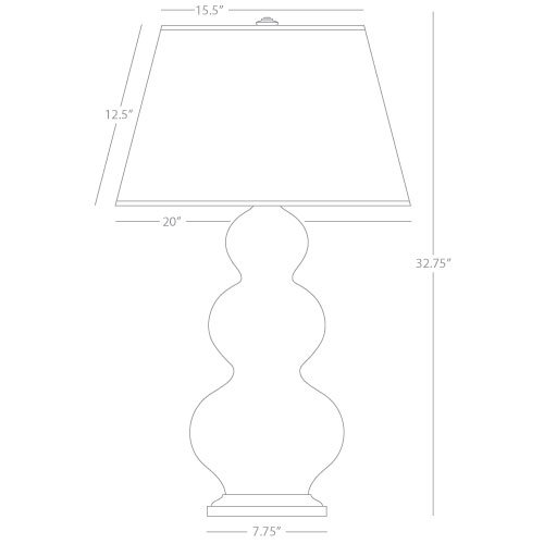Triple Gourd Table Lamp, Pumpkin/Antique Silver