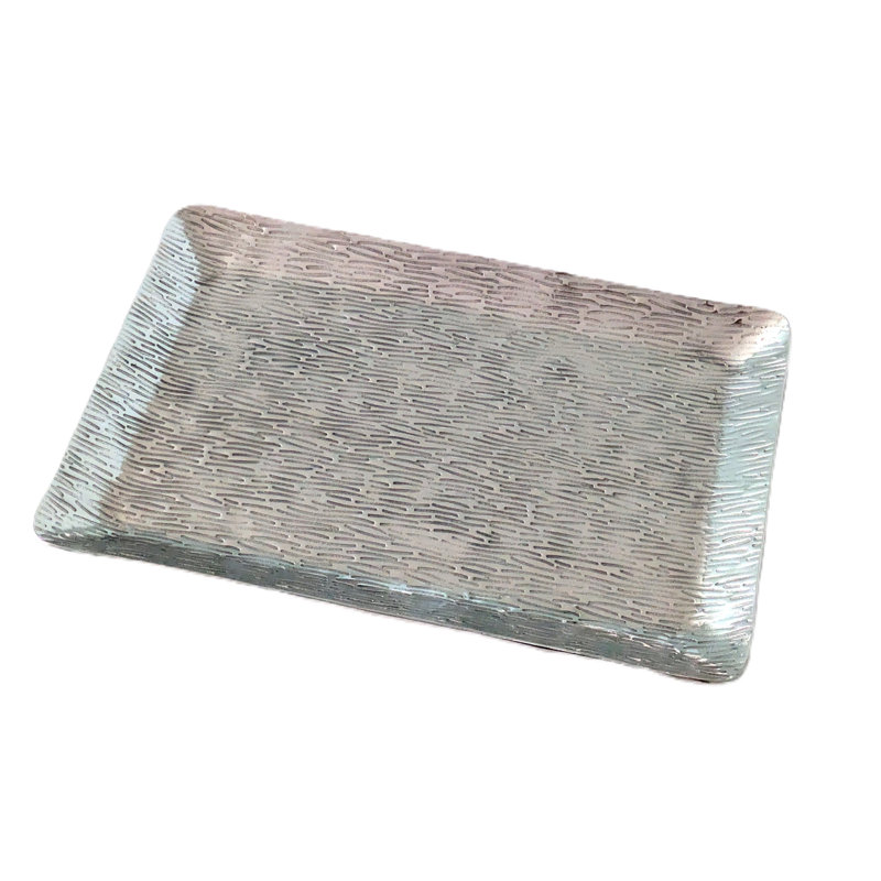 Plateau rectangulaire avec texture de ligne: 15 po x 10 po, H 1 po x l 15 po x P 10 po