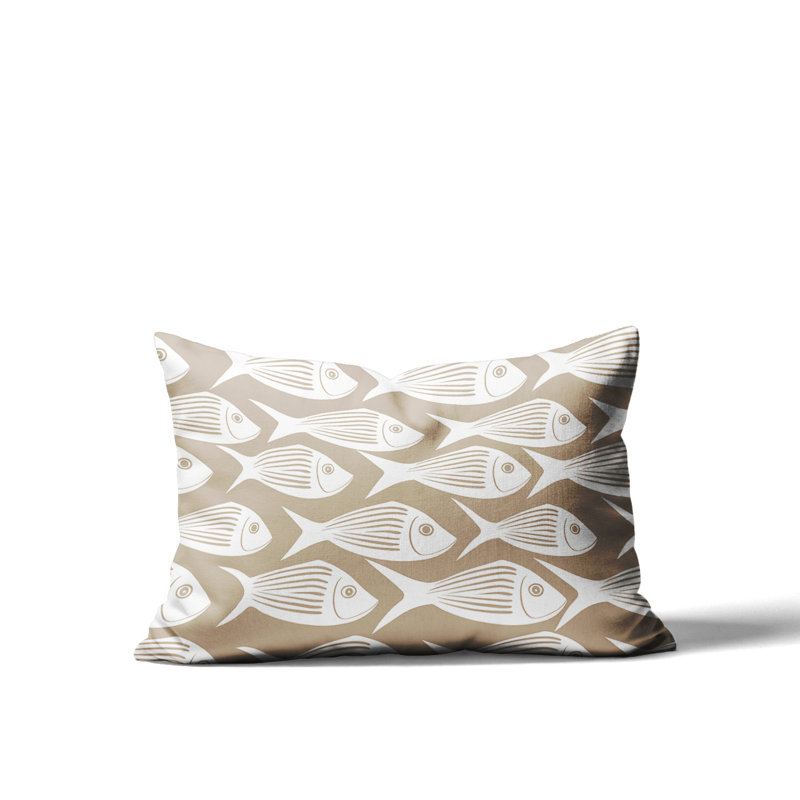 Barnon Reversible Throw Pillow, Beige, 14"H x 20"W
