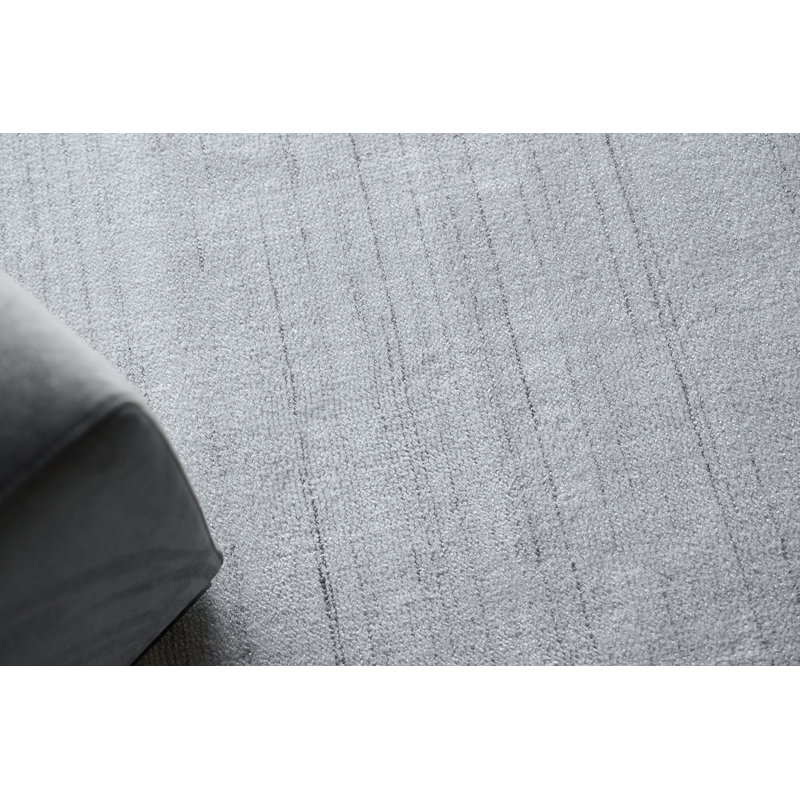 Poliforma Rectangle Triped Area Rug in Ivory/Charcoal, Rectangle 8' x 10'