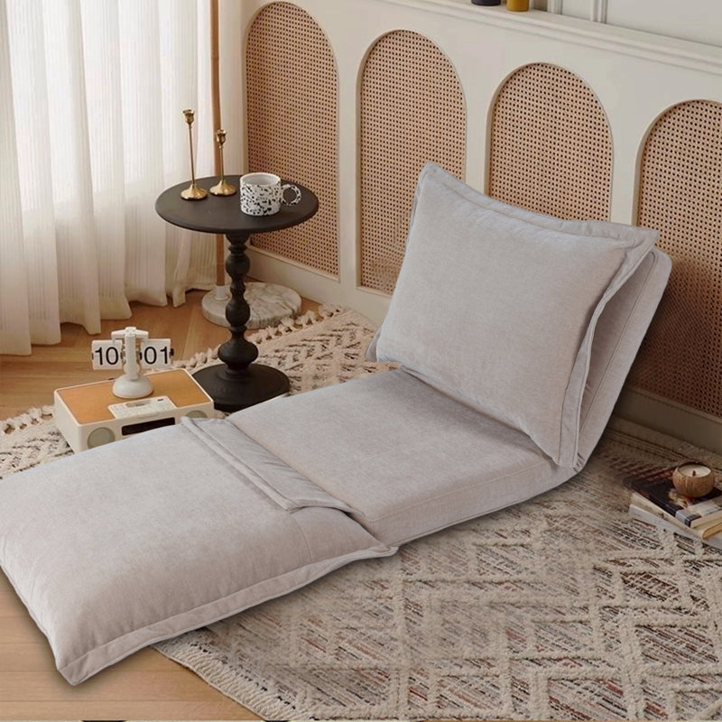 Fauteuil convertible convertible: canapé-lit avec dossier réglable et coussins, Gray Fabric