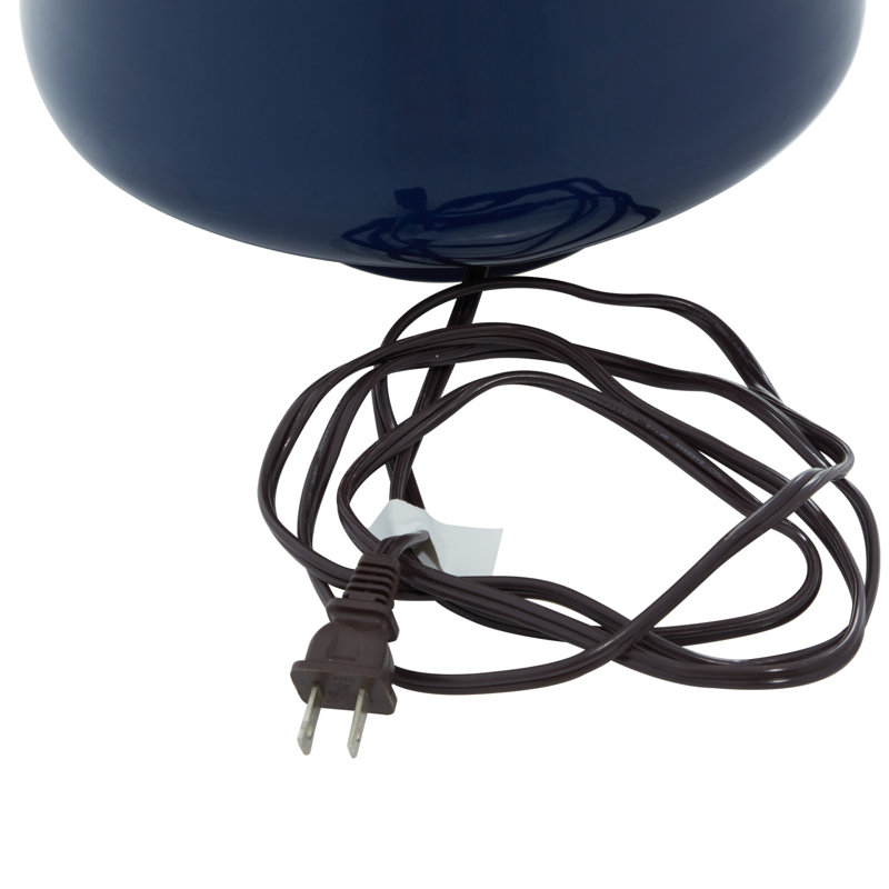 Lampe de table en céramique avec abat-jour tambour Ashely, Bleu