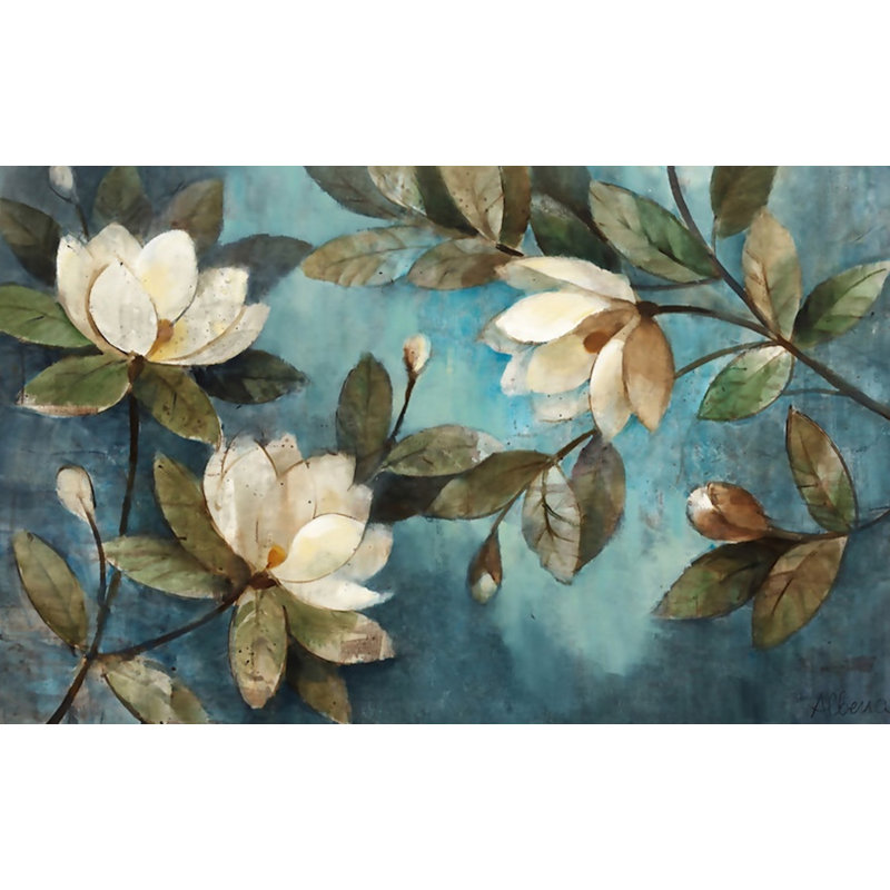 Murale chinoise Gardenia Blossom, l 35 po x L 55 po