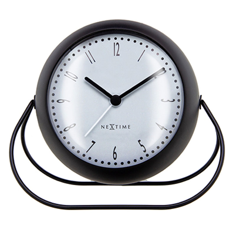 Numerical Metal Quartz Movement / Crystal Alarm Tabletop Clock Black