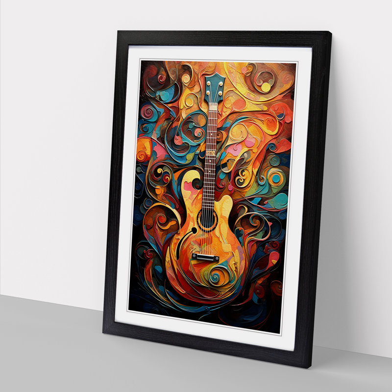 Guitar Tachisme - Framed Print