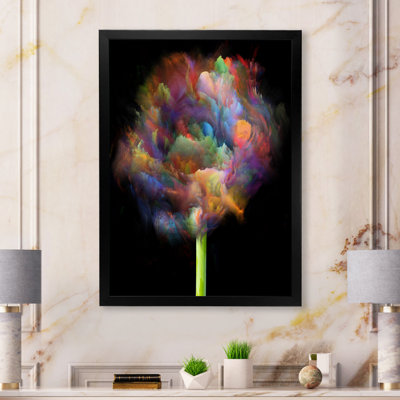 «Blooming Multicolor Fractal Flower», art mural moderne sur toile