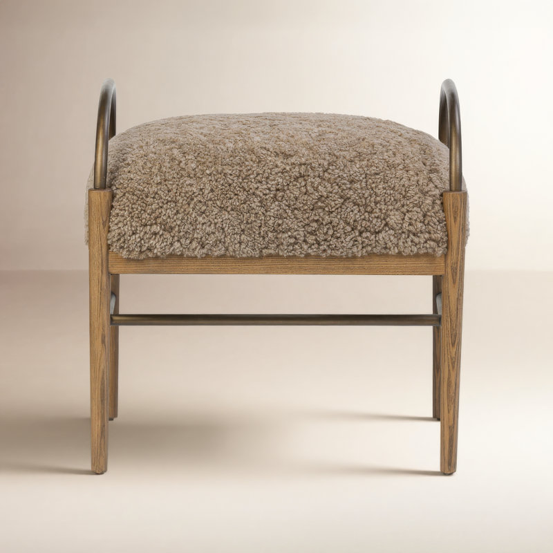 Demi Upholstered Accent Stool, Taupe