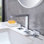Devon Line Bathroom Faucet - Widespread - 8" Brass