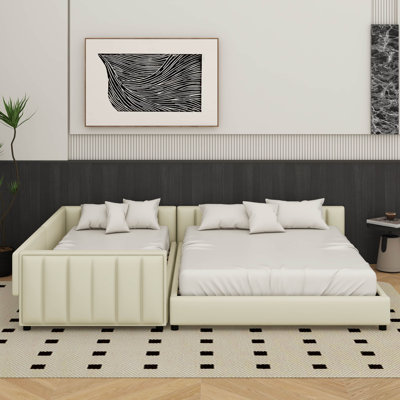 Lit plateforme tapissier grand et simple TG
