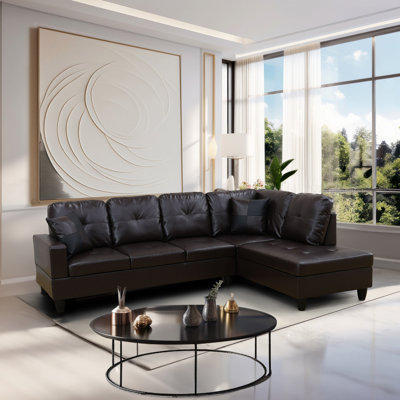 Rahaim Faux Leather L-Shaped Sectional Right Hand Facing