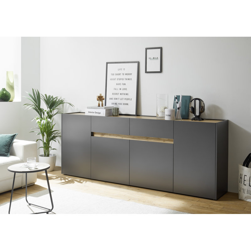 Keziah 223cm Sideboard, Anthracite