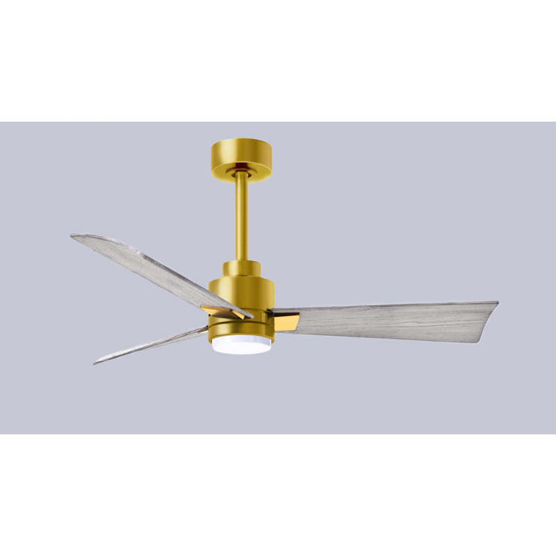 Ventilateur de plafond Alessandra, Ton bois de grange, Laiton brossé, 42"
