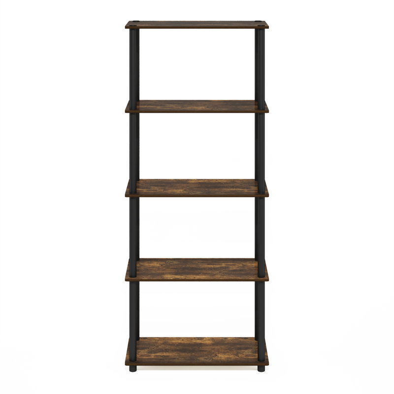 Heslin 23.58'' W Manufactured Wood Shelving Unit, Amber Pine/Black