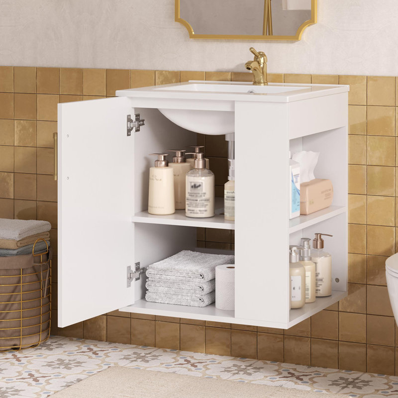 Modern Bathroom Vanity with Side Storage