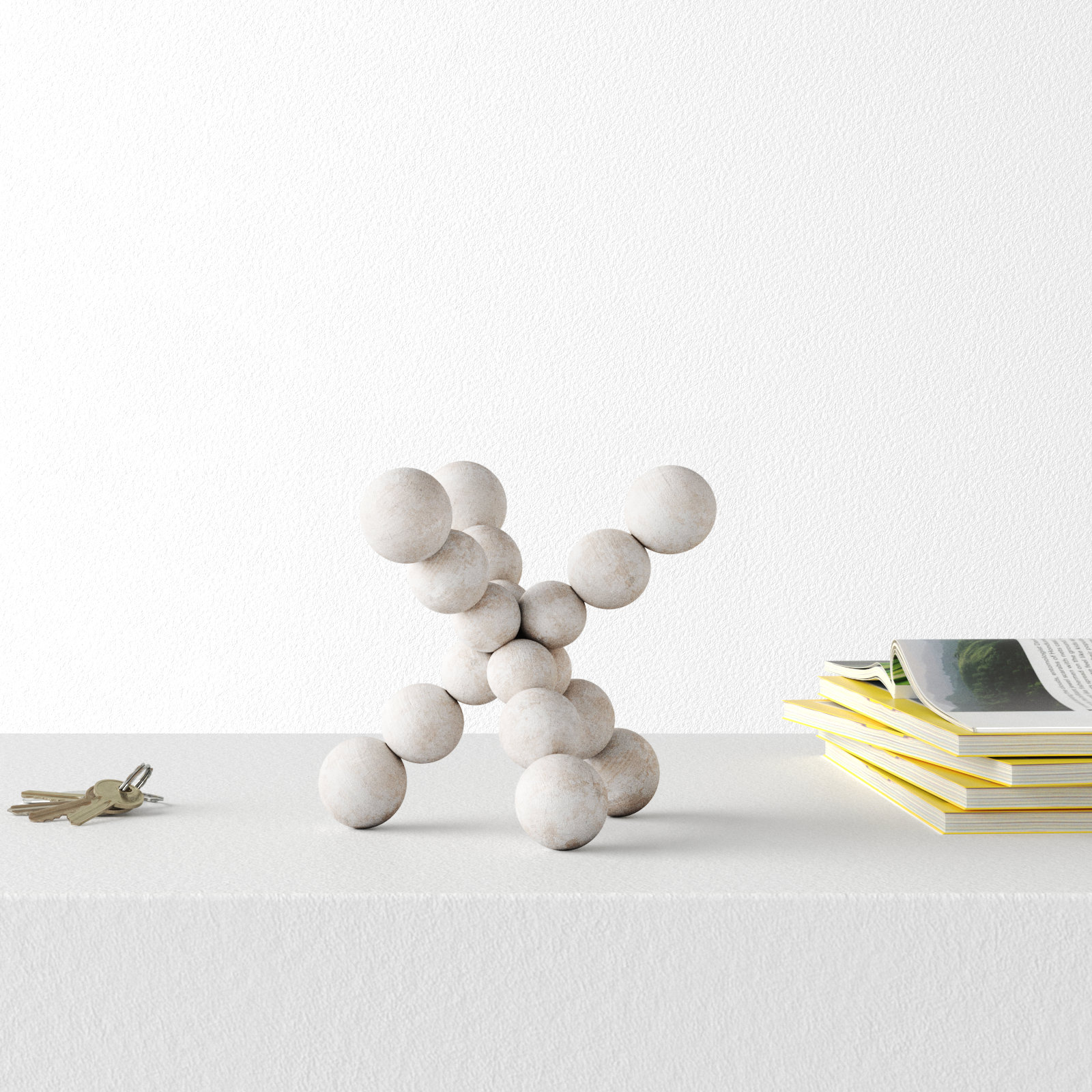 Page Abstract Figurines & Sculptures, 6.7" H x 6.7" W x 6.7" D, White