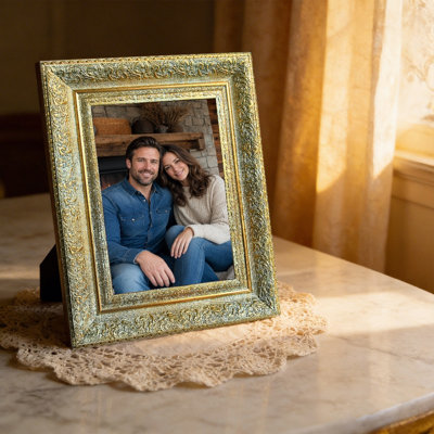 Cadre photo doré antique 1 pi 11 po x 14 po avec finition maison