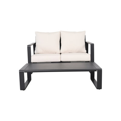 Ensemble de tables basses doubles et rectangulaires, Yb15052, coussins beiges, aluminium, accessoire de décoration intérieure Home