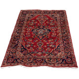Nanka Wool Oriental Area Rug in Red