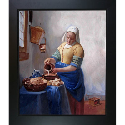 "the milkmaid" par johannes vermeer, peinture encadrée