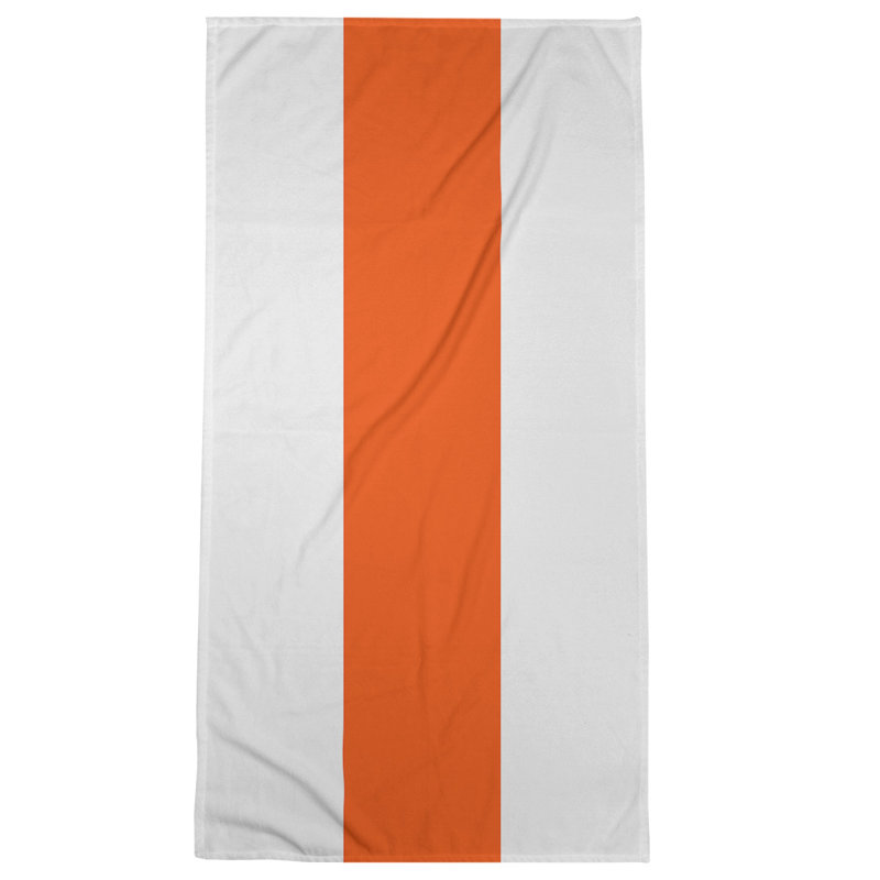 Bath Towel, White/Orange