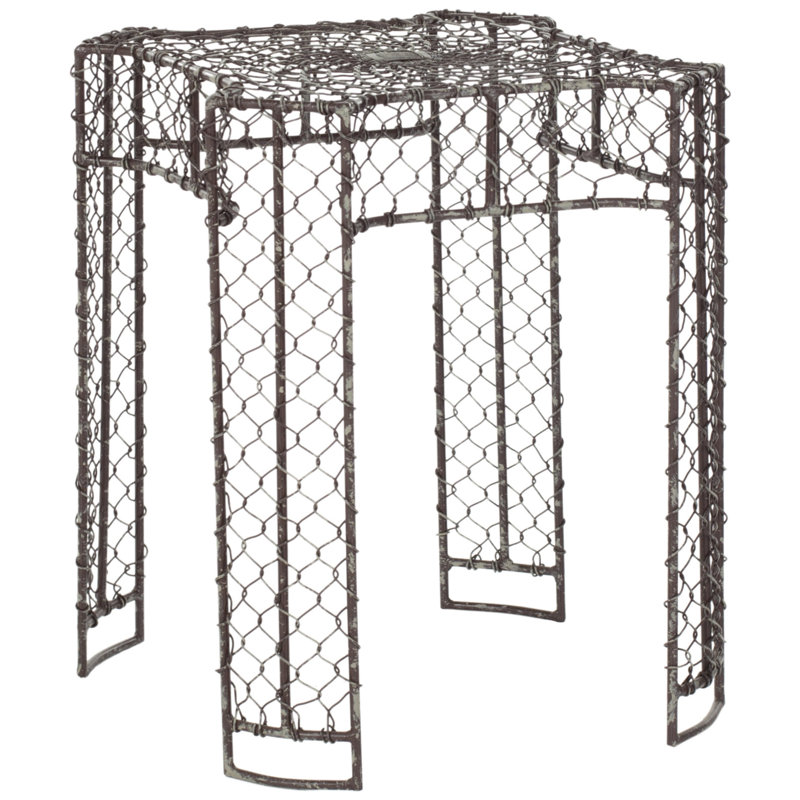 Wired Metal Accent Stool