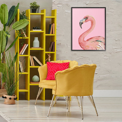 Flamingo On Pink Framed Giclee Art by Patricia Pinto