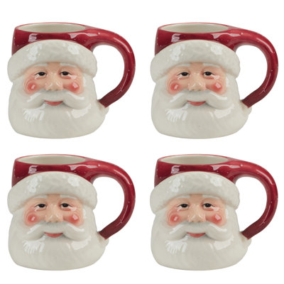 Santa's Secret Set of 4 3-D Mugs 18 oz