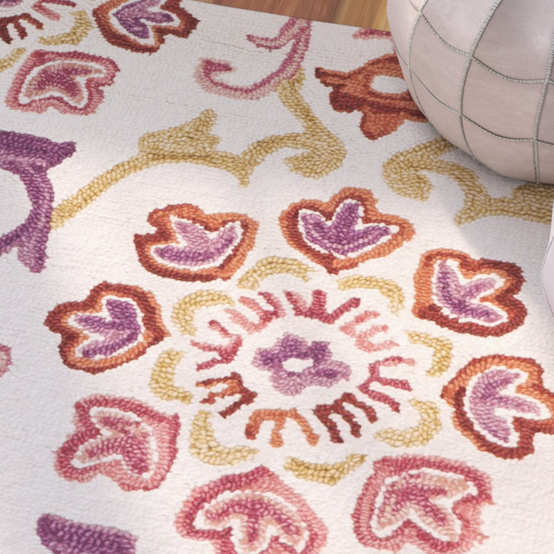Tomo Hand Hooked Wool Floral Rug, Runner 2'3" x 8'
